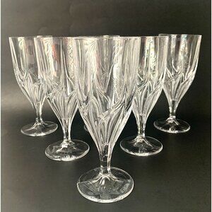6 Bohemia Crystal Iced Tea Water Glasses Mistral Mikasa Cocktail Vintage Barware